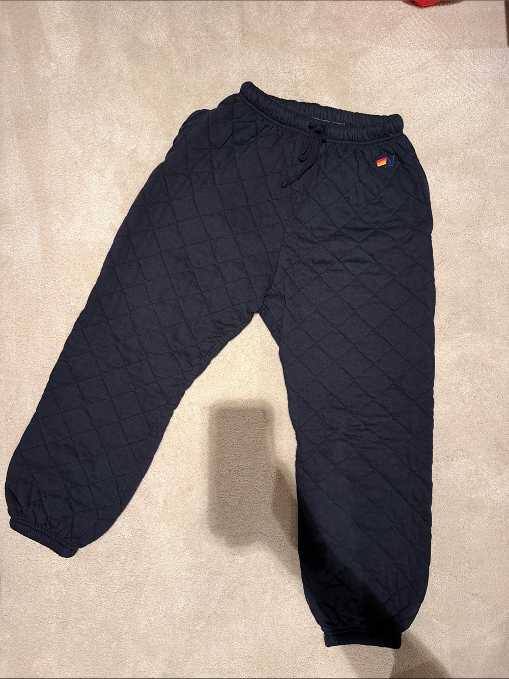 Aviator Nation Quilted Black Jogger Pants